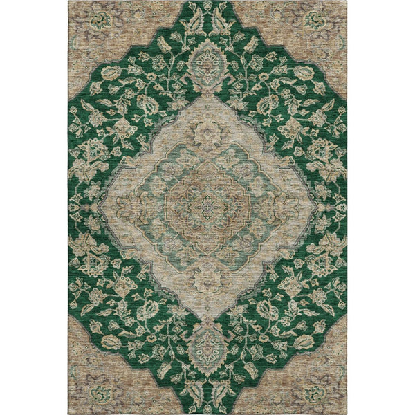 HomeRoots 5' X 8' Elegant Floral Medallion Area Rug – Washable, UV-Protected, Pet-Friendly, and Stylish Home Decor 686893