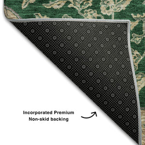 HomeRoots 5' X 8' Elegant Floral Medallion Area Rug – Washable, UV-Protected, Pet-Friendly, and Stylish Home Decor 686893