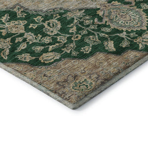 HomeRoots 5' X 8' Elegant Floral Medallion Area Rug – Washable, UV-Protected, Pet-Friendly, and Stylish Home Decor 686893
