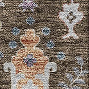 HomeRoots 8' X 10' Floral Area Rug in Brown, Blue & Purple – Washable, UV Protected, Durable for Homes with Kids! 686913