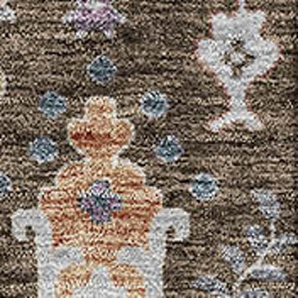 HomeRoots 8' X 10' Floral Area Rug in Brown, Blue & Purple – Washable, UV Protected, Durable for Homes with Kids! 686913