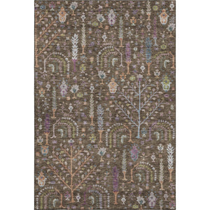 HomeRoots 10' Washable Floral Area Rug in Brown, Blue & Purple - UV Protected, Durable & Easy Care for Homes 686915