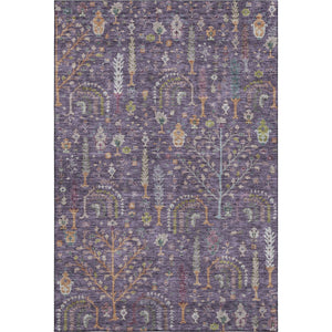 HomeRoots 8' X 10' Washable Floral Area Rug in Eggplant, Orange & Green – Durable, UV-Protected Style for Homes 686919