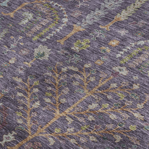 HomeRoots 8' X 10' Washable Floral Area Rug in Eggplant, Orange & Green – Durable, UV-Protected Style for Homes 686919