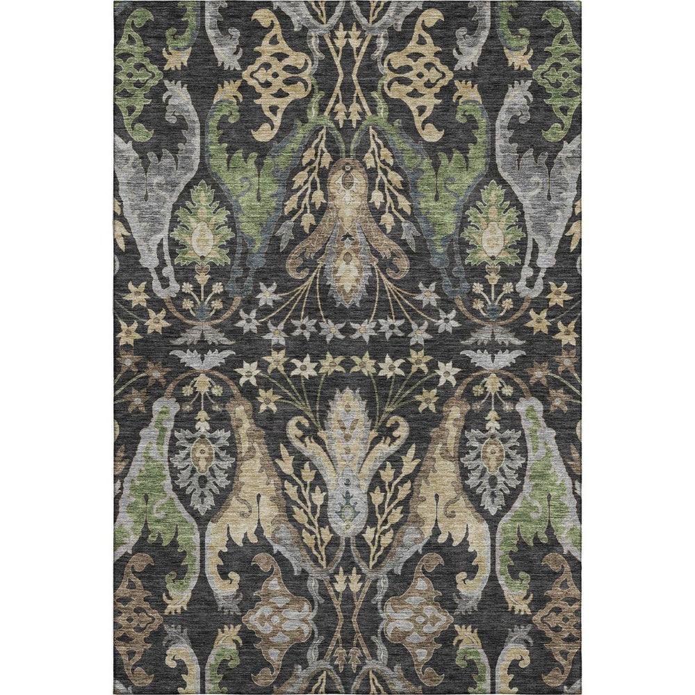 HomeRoots 5' X 8' Washable Floral Area Rug with UV Protection – Durable, Stain-Resistant Design for Busy Homes 686923