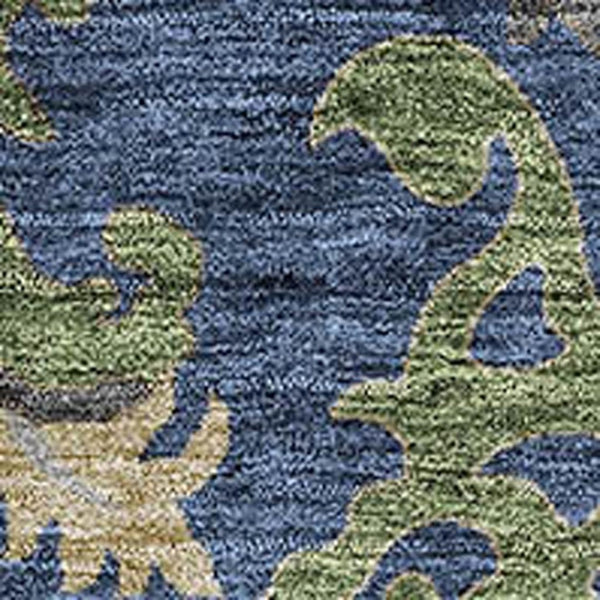 HomeRoots 5' X 8' Navy Blue, Olive Green & Brown Floral Area Rug - Washable, UV-Protected, Stylish Durability! 686941