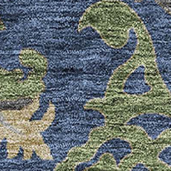HomeRoots 8' X 10' Floral Washable Area Rug in Navy Blue, Olive Green & Brown - UV Protected & Stain Resistant 686943