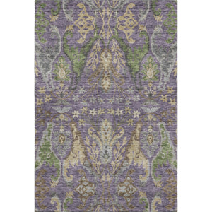 HomeRoots 8' X 10' Stylish Purple, Gray & Olive Floral Washable Area Rug - Durable, UV Protected & Kid-Friendly 686949