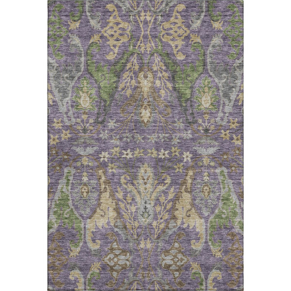 HomeRoots 8' X 10' Stylish Purple, Gray & Olive Floral Washable Area Rug - Durable, UV Protected & Kid-Friendly 686949
