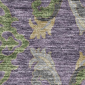 HomeRoots 8' X 10' Stylish Purple, Gray & Olive Floral Washable Area Rug - Durable, UV Protected & Kid-Friendly 686949