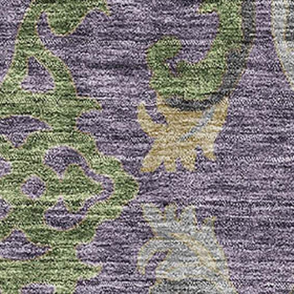 HomeRoots 10' X 14' Floral Area Rug in Purple, Gray & Olive Green - Washable, UV Protected & Kid-Friendly 686951