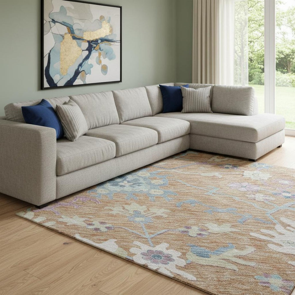 HomeRoots 8' X 10' Colorful Floral Area Rug - Washable, Stain Resistant, UV Protected for Indoor & Outdoor Use 686961