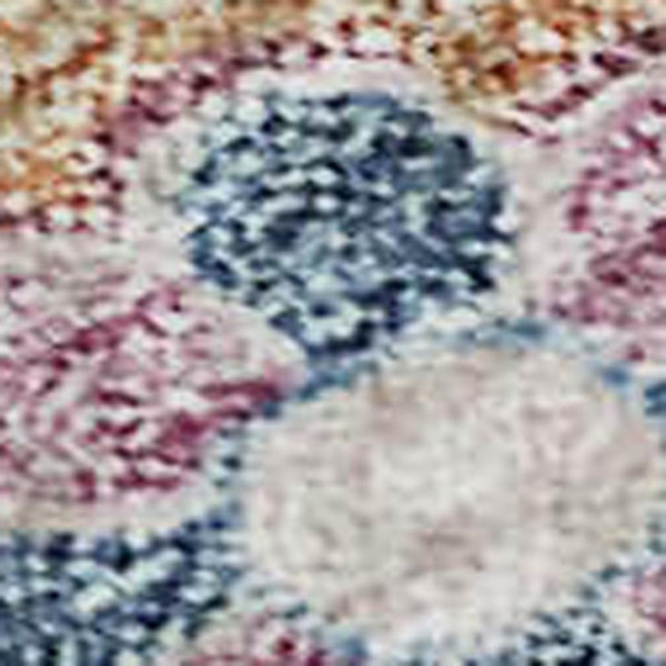 HomeRoots 9' X 12' Floral Washable Area Rug in Bright Orange, Teal & Pink - Stain Resistant & UV Protected! 686962