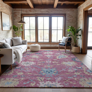 HomeRoots 9' X 12' Floral Washable Area Rug – Soft Polyester, Stain-Resistant, UV Protection for Family Spaces 686968