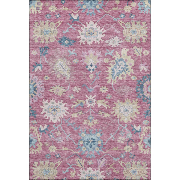 HomeRoots 9' X 12' Floral Washable Area Rug – Soft Polyester, Stain-Resistant, UV Protection for Family Spaces 686968