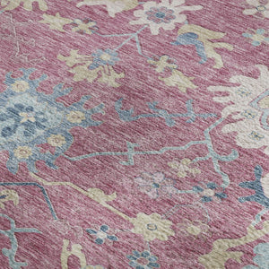 HomeRoots 9' X 12' Floral Washable Area Rug – Soft Polyester, Stain-Resistant, UV Protection for Family Spaces 686968