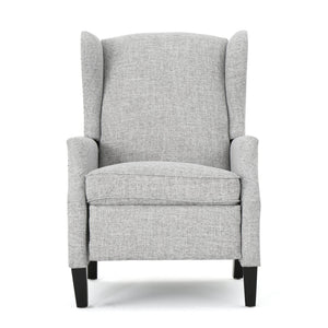 English Elm Christopher Knight Home® - Pushback Recliner Chair with Nailhead Trim and Wingback Design, Plush Fabric Comfort for Living Rooms LIGHT GREY 60760.00LGT