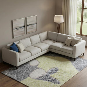 HomeRoots 10' X 14' Floral Washable Area Rug - Yellow, Blue & Blush with UV Protection for Stylish Spaces 686993
