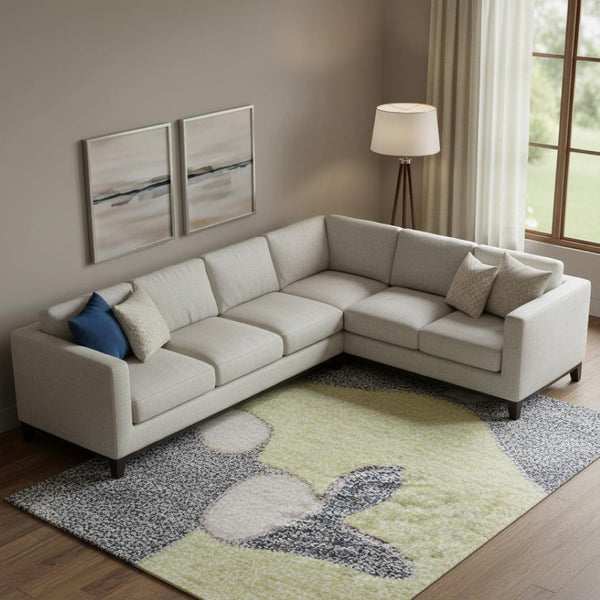 HomeRoots 10' X 14' Floral Washable Area Rug - Yellow, Blue & Blush with UV Protection for Stylish Spaces 686993