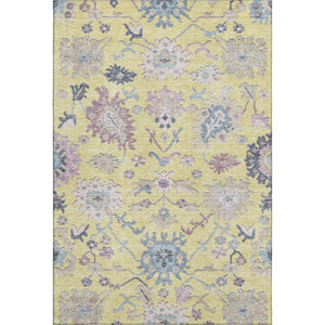 HomeRoots 10' X 14' Floral Washable Area Rug - Yellow, Blue & Blush with UV Protection for Stylish Spaces 686993