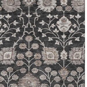 HomeRoots 5' X 8' Washable Floral Area Rug with UV Protection - Durable, Stain-Resistant & Perfect for Homes 686995