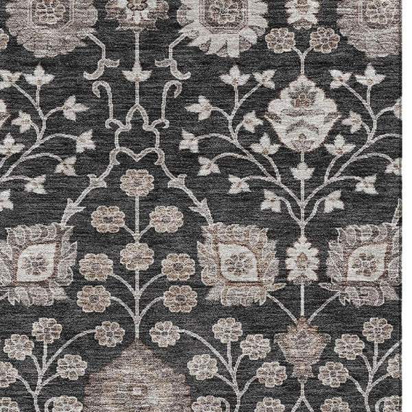 HomeRoots 5' X 8' Washable Floral Area Rug with UV Protection - Durable, Stain-Resistant & Perfect for Homes 686995