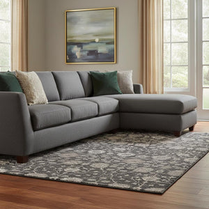 HomeRoots 8' X 10' Stylish Black Beige Brown Floral Area Rug - Durable, Stain Resistant & UV Protected Design 686997