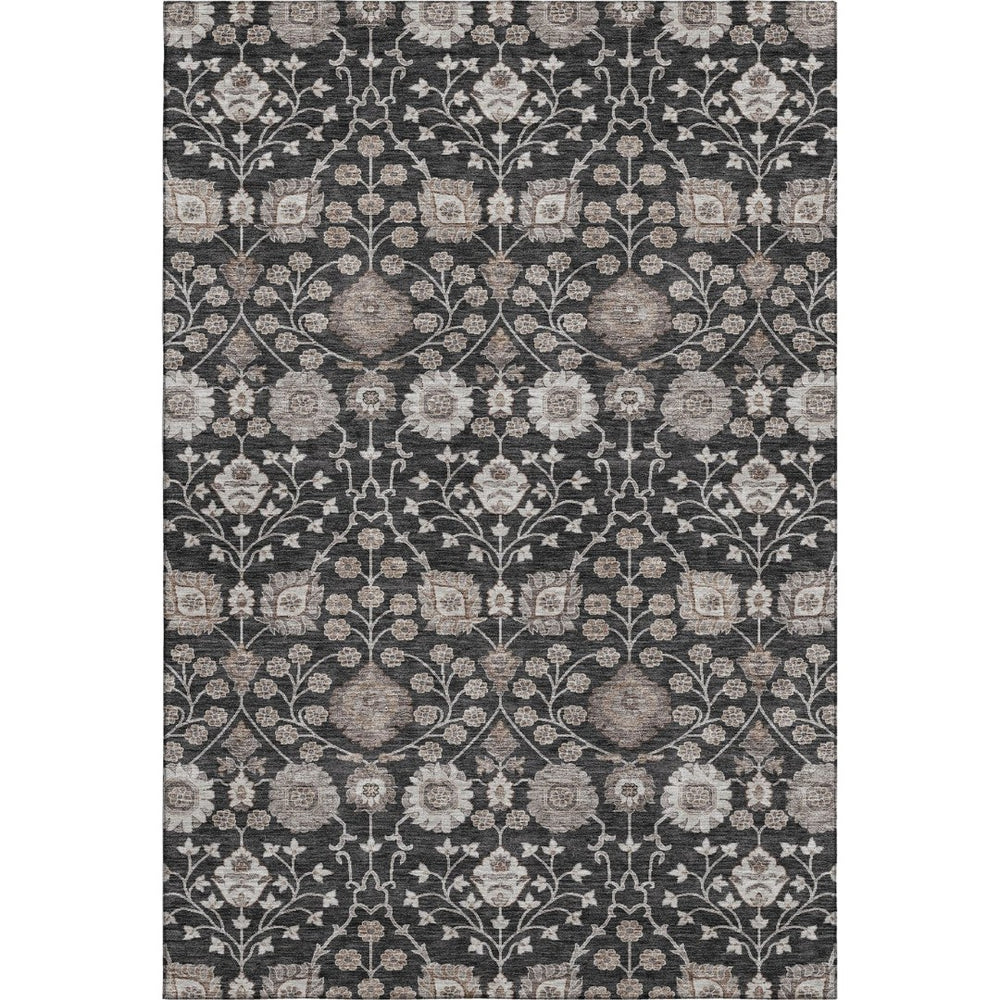 HomeRoots 10' X 14' Elegant Floral Washable Area Rug - Durable, Stain Resistant with UV Protection for Homes 686999