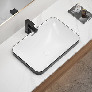 English Elm Ceramic Undermount Vanity Sink Glazed Porcelain Basin Flush Mount Minimalist Bath W3402P406917