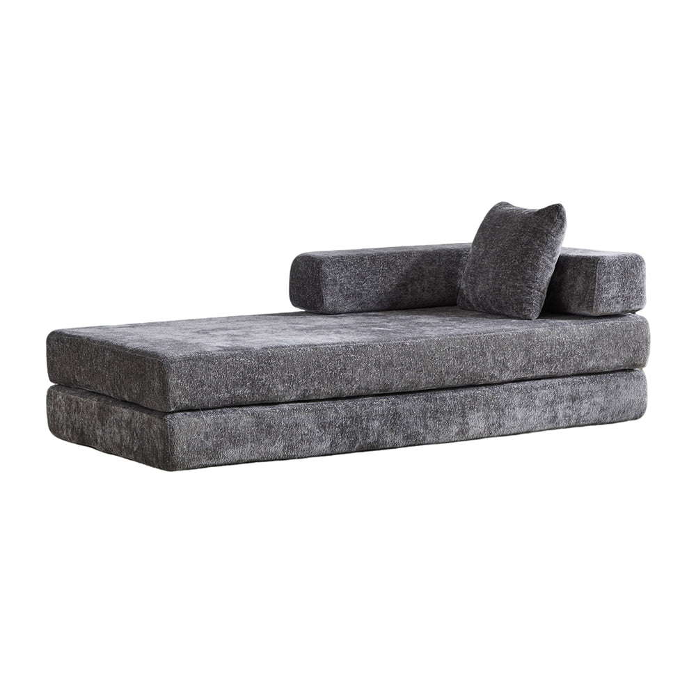 English Elm Floor Couch - Convertible Chenille Sofa Bed With Plush Back Support, Ideal For Living Rooms & Dorms W3723P344039