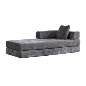 English Elm Floor Couch - Convertible Chenille Sofa Bed With Plush Back Support, Ideal For Living Rooms & Dorms W3723P344039