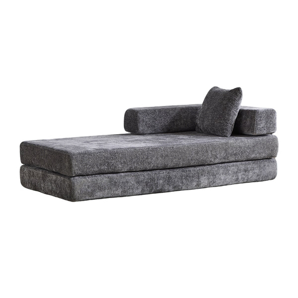 English Elm Floor Couch - Convertible Chenille Sofa Bed With Plush Back Support, Ideal For Living Rooms & Dorms W3723P344039