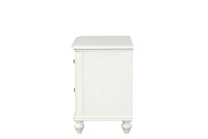 English Elm Coastal Antique White Nightstand Solid Rubberwood Two Drawers Dovetail Bedroom B2741P435892