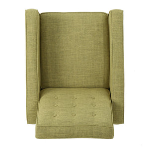 English Elm Christopher Knight Home® - Fabric Recliner Chair Mid-Century Modern Pushback Single Sofa with Tufted Cushion, Birch Legs, Cozy Comfort Green 60741.00MGRN