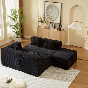 English Elm Modular Sectional Couches For Living Room - Versatile L-Shape Sofa With Cloud-Like Comfort & Style W3434S00003