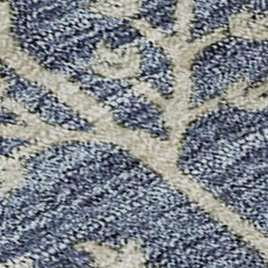 HomeRoots 5' X 8' Blue Beige Gray Floral Area Rug - Washable, UV-Protected, Stain-Resistant for Easy Care Decor 687031