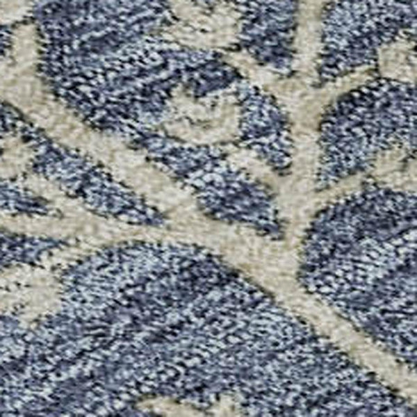 HomeRoots 9' X 12' Elegant Floral Washable Area Rug in Blue Beige & Gray - UV Protected for Homes with Kids & Pets 687034