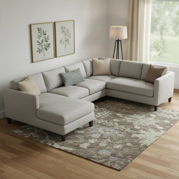 HomeRoots 9' X 12' Floral Area Rug – Washable, UV-Protected, Stain-Resistant, Perfect for High-Traffic Homes! 687040