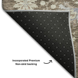 HomeRoots 9' X 12' Floral Area Rug – Washable, UV-Protected, Stain-Resistant, Perfect for High-Traffic Homes! 687040