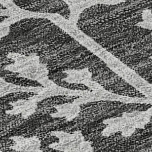 HomeRoots 5' X 8' Charcoal Gray Floral Area Rug - Washable, UV Protected, Stain Resistant - Perfect for Homes! 687043