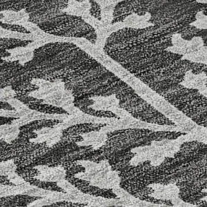 HomeRoots 5' X 8' Charcoal Gray Floral Area Rug - Washable, UV Protected, Stain Resistant - Perfect for Homes! 687043