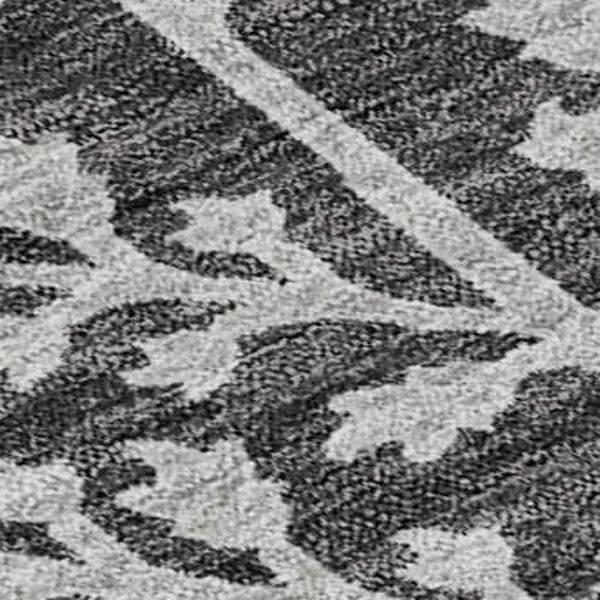 HomeRoots 9' X 12' Charcoal Gray Floral Area Rug - Washable, UV Protected, Elegant Design for High-Traffic Spaces 687046