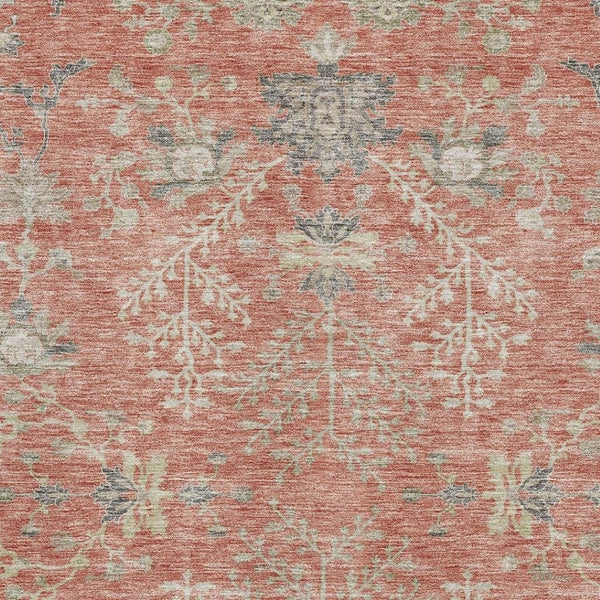HomeRoots 5' X 8' Timeless Coral Beige Floral Area Rug - Washable, UV Protected, Durable & Stylish Home Accent 687049
