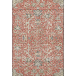 HomeRoots 5' X 8' Timeless Coral Beige Floral Area Rug - Washable, UV Protected, Durable & Stylish Home Accent 687049