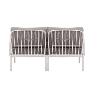 English Elm Christopher Knight Home® - 3 Piece Patio Conversation Set with Deep Seating Loveseat and Square Glass Coffee Table, Waterproof Cushions, Modern Outdoor Patio Furniture for Porch and Balcony (Seats 2, Heavy-Duty 400lb Capacity) White+gray N780P199459W