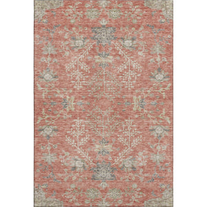HomeRoots 10' X 14' Coral Beige Taupe Floral Rug - Washable, UV Protected, Pet-Friendly & Stain Resistant! 687053