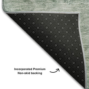 HomeRoots 9' X 12' Aqua & Wheat Abstract Area Rug - Washable, UV-Protected, Stylish & Durable for Every Space 687076
