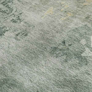 HomeRoots 10' X 14' Aqua and Wheat Abstract Area Rug - Stylish, Washable, UV-Protected for Busy Homes! 687077