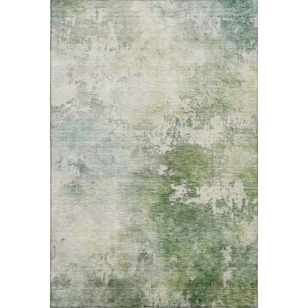HomeRoots 10' X 14' Artichoke Green & Beige Abstract Area Rug - Washable, UV Protected & Ideal for Busy Homes 687083