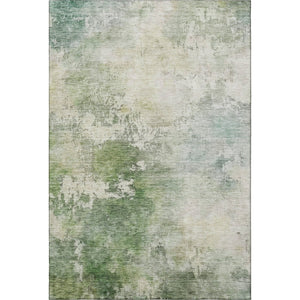 HomeRoots 10' X 14' Artichoke Green & Beige Abstract Area Rug - Washable, UV Protected & Ideal for Busy Homes 687083